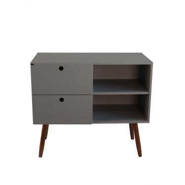 Imagem de Aparador 02 Gavetas 1 Nicho Com Pés Palito Beton Matt - Mdf Arauco