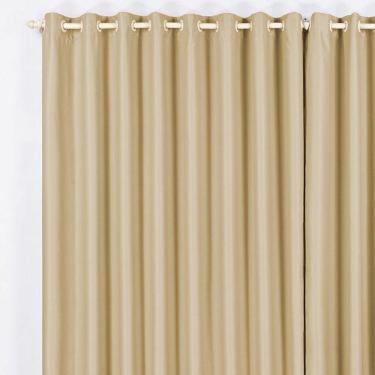 Imagem de Cortina Tecido Blackout 2,00M X 1,70M Avelã Para Trilho Comum Sala Quarto Blecaute Corta Luz