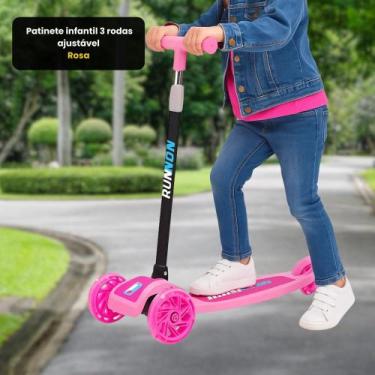 Imagem de Patinete infantil 3 rodas ajustável - Rosa - UNIK