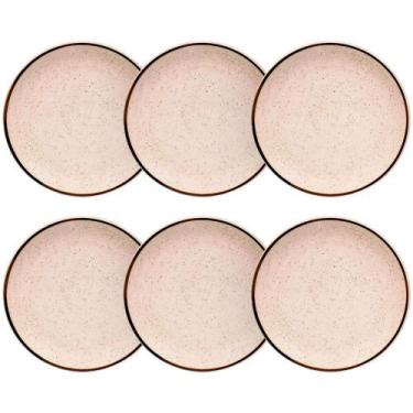 Imagem de Jogo De Pratos Sobremesa Porcelana Brisa 18Cm 6 Peças Oxford