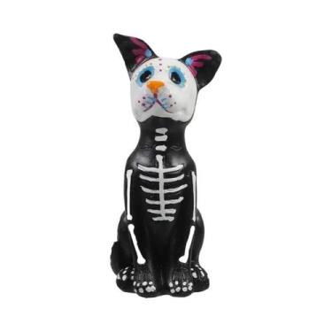 Imagem de Estátua De Resina De Cão E Gato Dia Dos Mortos, Caveiras De Açúcar De 