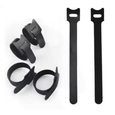 Imagem de Kit 50 unid Organizador Cabos Fios tiras autocolantes Reutilizável Abr