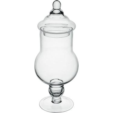 Imagem de BOMBONIERE BALEIRO POTICHE REDONDO HOME&CO TAMPA VIDRO 43x17x17cm