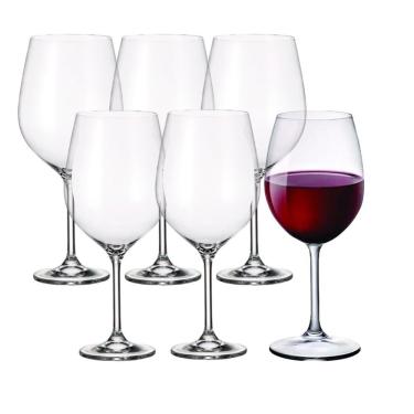Imagem de Jogo 6 Taça Para Vinho Tinto 740ml Em Cristal Transparente Wolff