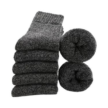 Imagem de Meias Térmicas Masculinas de Lã e Algodão - 5 Pares (38-45), 38-45 eur