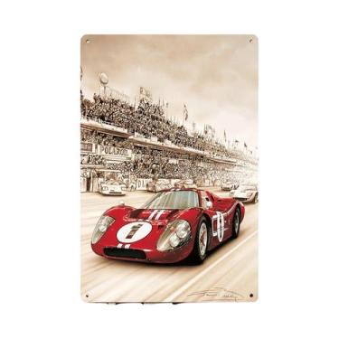 Imagem de Placa De Metal Vintage De Carro De Corrida Estilo Art Déco Para Decora