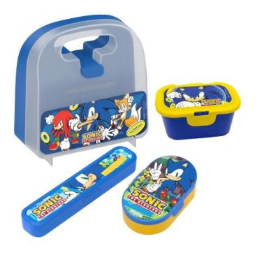 Imagem de Kit Escolar Infantil Lancheira Pote Para Alimentos + Estojo Multiuso S