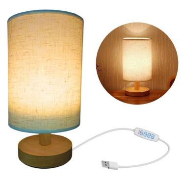 Imagem de Abajur Luminaria Mesa 3 Tons LED Candeeiro USB Minimalista Iluminaçao Regulavel Cabeceira Decoraçao Quarto Sala Escritorio