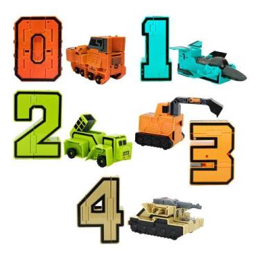 Imagem de kit Número Surpresa Robô Megazord E Veículos 0 A 4 - Dm Toys