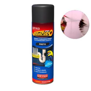 Imagem de Spray Vedatudo Vazamentos De Agua Reparo Telha Laje Calha 400ml Preto 
