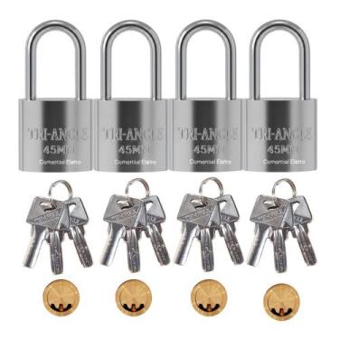 Imagem de Kit 04 Cadeados Chave Atomica TrianGle Chave Anti-micha Chave Anti-cop