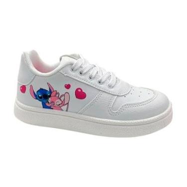 Imagem de Tênis Infantil Menina Estampado Stitch Mini Pé Branco 31-Feminino