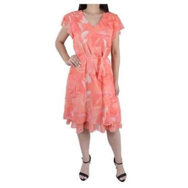 Imagem de Vestido Feminino Jumaniy Voil Com Cinto Salmão - J2199-Feminino