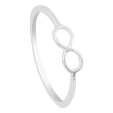 Imagem de Anel Solitário De Noivado Feminino Do Infinito Em Prata 925 - DR Joias