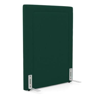 Imagem de Cabeceira Cama Box Solteiro Alba 90cm com Frame Bouclé Verde - Desk De