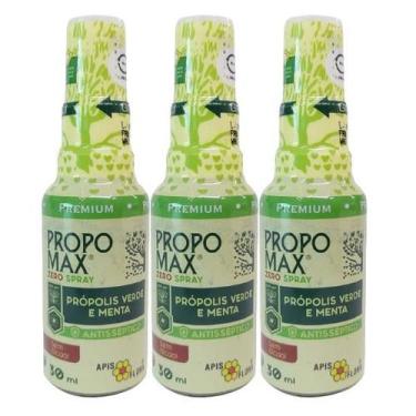 Imagem de Kit 3un Spray De Própolis Propomax Zero Açúcar 30ml - Apis Flora, Ment