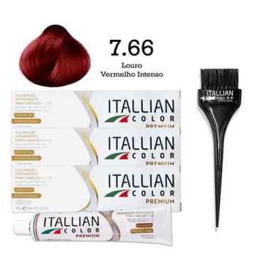 Imagem de 3 Unidades Coloração 7.66 Louro Vermelho Intenso  Itallian Color - Ita