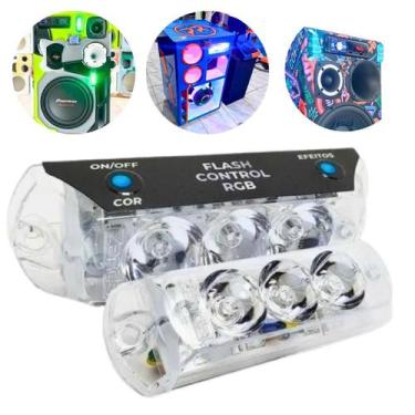 Imagem de Par Strobo Flash Control Luz Led RGB Efeito Luminoso Para Caixa Bob So
