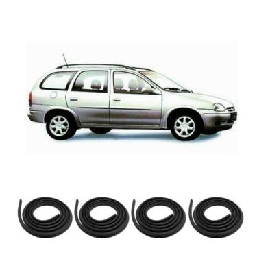 Imagem de Kit Borracha Vedação Das 4 Portas Corsa Wagon 1995 à 2002 - sem marca