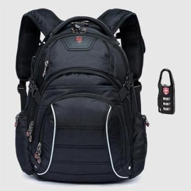 Imagem de Mochila Executiva Antifurto Notebook Grande Cabo De Aço 30L-Masculino