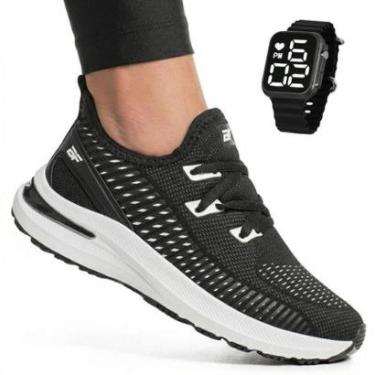 Imagem de Tênis Feminino Esportivo Para Caminhada e Academia BF Shoes + Relógio Digital-Feminino