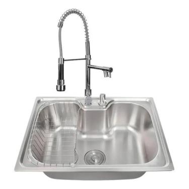 Imagem de Kit Cuba Cozinha Gourmet 60x42cm Com Acessórios E Torneira Monocomando