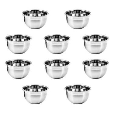 Imagem de Kit Com 10 Bacias Tigela Bowl Fundo 20cm Inox Profissional - Kadê