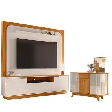 Imagem de Estante Home Theater Nilo sem Pés com Aparador para Sala Buffet Monza 