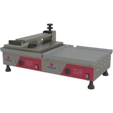 Imagem de Sanduicheira Elétrica PRA-45E Dupla 1 Prensa Progás, 220V, Cinza