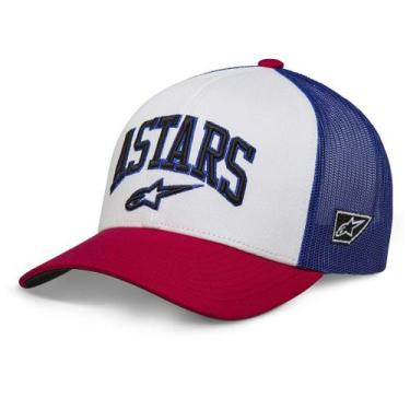Imagem de Boné Alpinestars Dunker Regulagem Branco Azul Aba Curvada