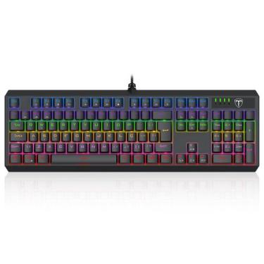 Imagem de Teclado mecanico usb gamer axis rainbow dust-proof brown t-dagger t-tg