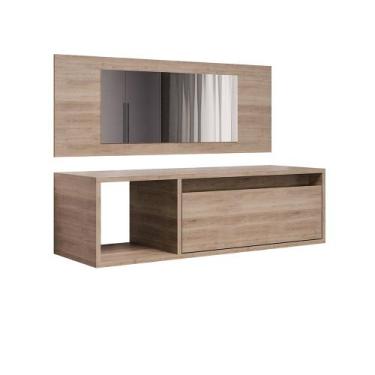Imagem de Penteadeira Camarin Suspenso Espelho 1p Nicho Quarto Mayumi 90cm Freij