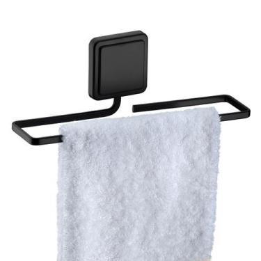 Imagem de Toalheiro Porta Toalha 25cm Suporte Com Fixação Adesiva Organizador De