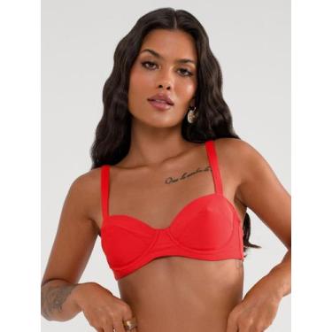 Imagem de Top Meia Taça sem bojo Classic - BELLES, Tomate, P