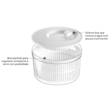Imagem de 6X Secadores Saladas 5,5l Clear Fresh Cor Branca - Ou