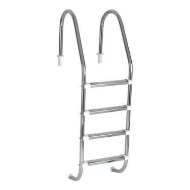Imagem de Escada tradicional 1 1/2 c/ 4 degraus anatomicos inox -000487 - SODRAM