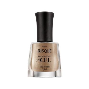 Imagem de Esmalte Risqué Diamond Gel Cetim Dourado - Metálico Hipoalergênico 9,5