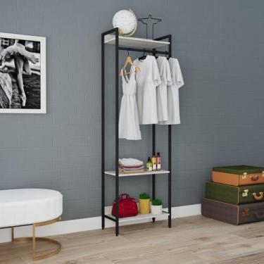 Imagem de Estante Closet Arara 187x60cm 3 Prateleiras Active Yescasa Branco/Snow