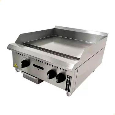 Imagem de Chapa A Gás Industrial De Mesa Venâncio Inox Manual 60cm 8mm Pcm060g-m