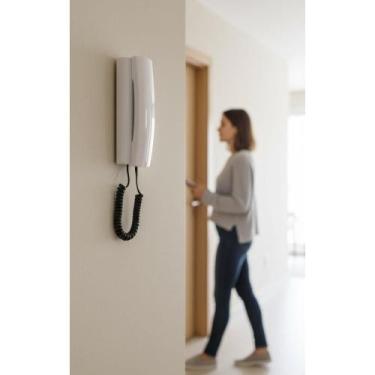 Imagem de 2x Interfone Apartamento Branco Bivolt P/ Condomínio Prático - Congrat
