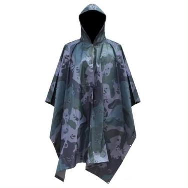Imagem de Capa De Chuva Tipo Poncho Impermeável Adulto 3 Em 1 Para Pesca Camping