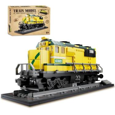 Imagem de Blocos de Montar Brinquedo Trem de Carga KAZI Modelo 28,8 cm