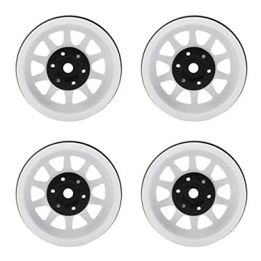 Imagem de Jantes da roda de 1,9 ", carro RC Jantes da roda de 1,9" Simulação aprimorada Ferro de fácil instalação para Axial SCX10 90046 para esteiras RC 1:10(Branco)