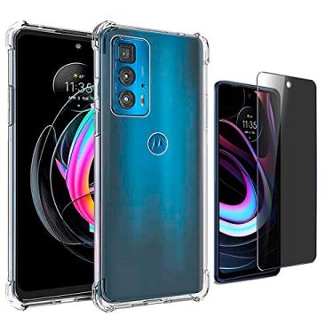 Imagem de Kit Capa + Película 3D Privacidade Anti Curioso Compatível Moto Edge 20 (Moto Edge 20 Pro)