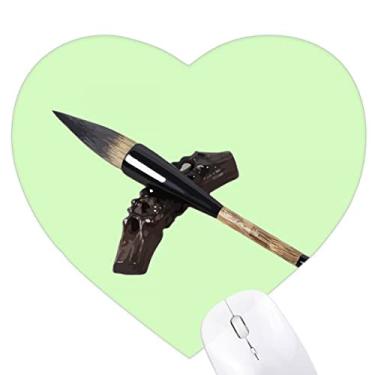 Imagem de Caneta de caligrafia chinesa com mouse de coração progenitor tapete de borracha para escritório