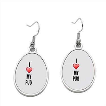 Imagem de Brinco I Love Pug – Brincos pendentes para meninas – Presente de festa de aniversário dos namorados