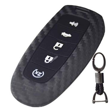 Imagem de Protetor de chave de silicone de carbono para Ford Focus Edge Escape Explorer Expedition Taurus & Lincoln MKT MKX Navigator