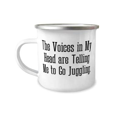 Imagem de Útil Caneca de camper de 355 ml, The Voices in My Head are Telling Me to Go Malabarismo, presentes chiques para amigos,