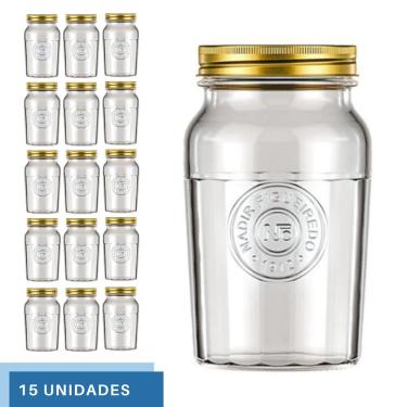 Imagem de 15 Pote Americano Mantimento Café Vidro Vintage 1,5L Nadir