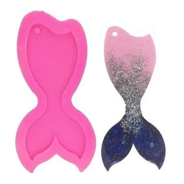 Imagem de Molde De Silicone Cauda De Sereia, Pingente, Chaveiro, Brinco, Resina, Confeitaria, Biscuit Molds Planet